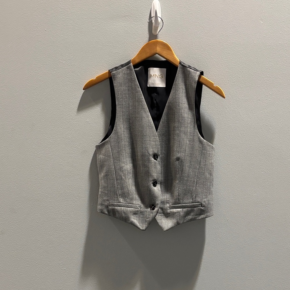 MNG Gray Sleeveless Blouse